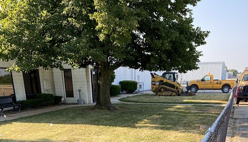 Work begins on picnic table pads
