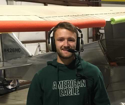 Logan Turner with his new headset