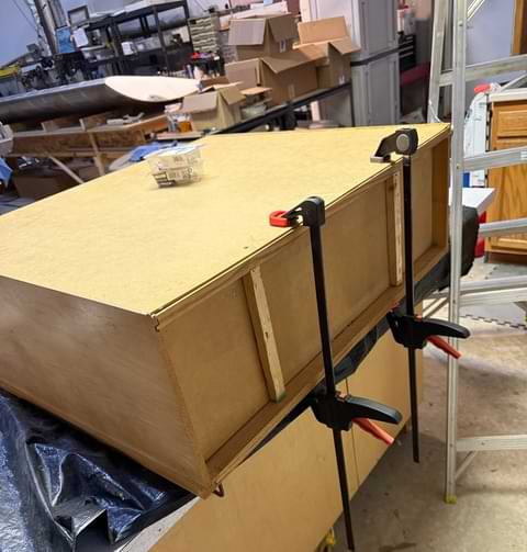 the cabinets under repair